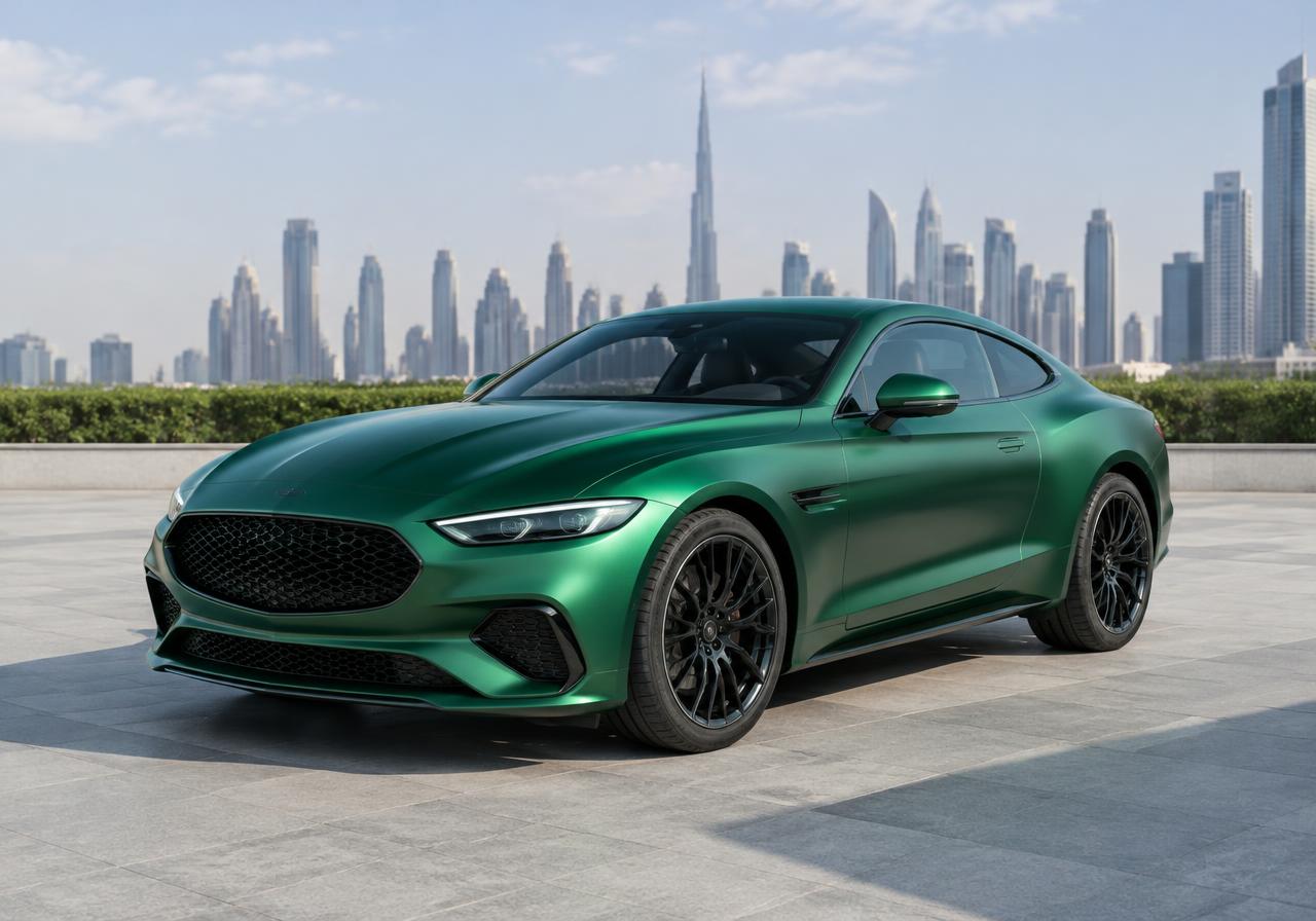 Satin green colour change in Dubai daylight